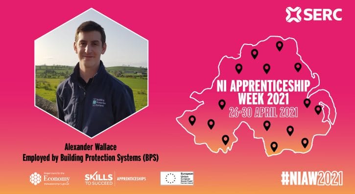 Twenty-six-year-old Alexander Wallace from Carrowdore found that the apprenticeship route was the best course to help him secure employment. 